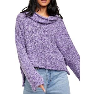 Free People Bff Cowl Neck Grape Hyacinth Sweater Size Small